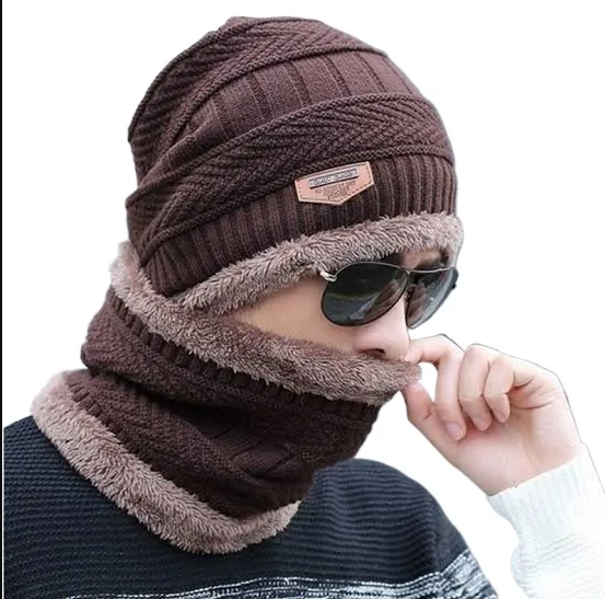 Men’s Winter Warm Beanie Hat & Scarf Set – Knitted Skull Cap & Neck Warmer Men’s Winter Warm Beanie Hat & Scarf Set – Knitted Skull Cap & Neck Warmer